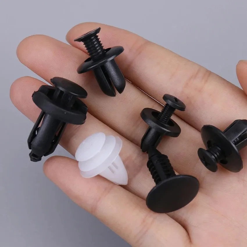 100pcs HE26 Car Bumper Retainer Clips & Nylon Fasteners Rivet Kit