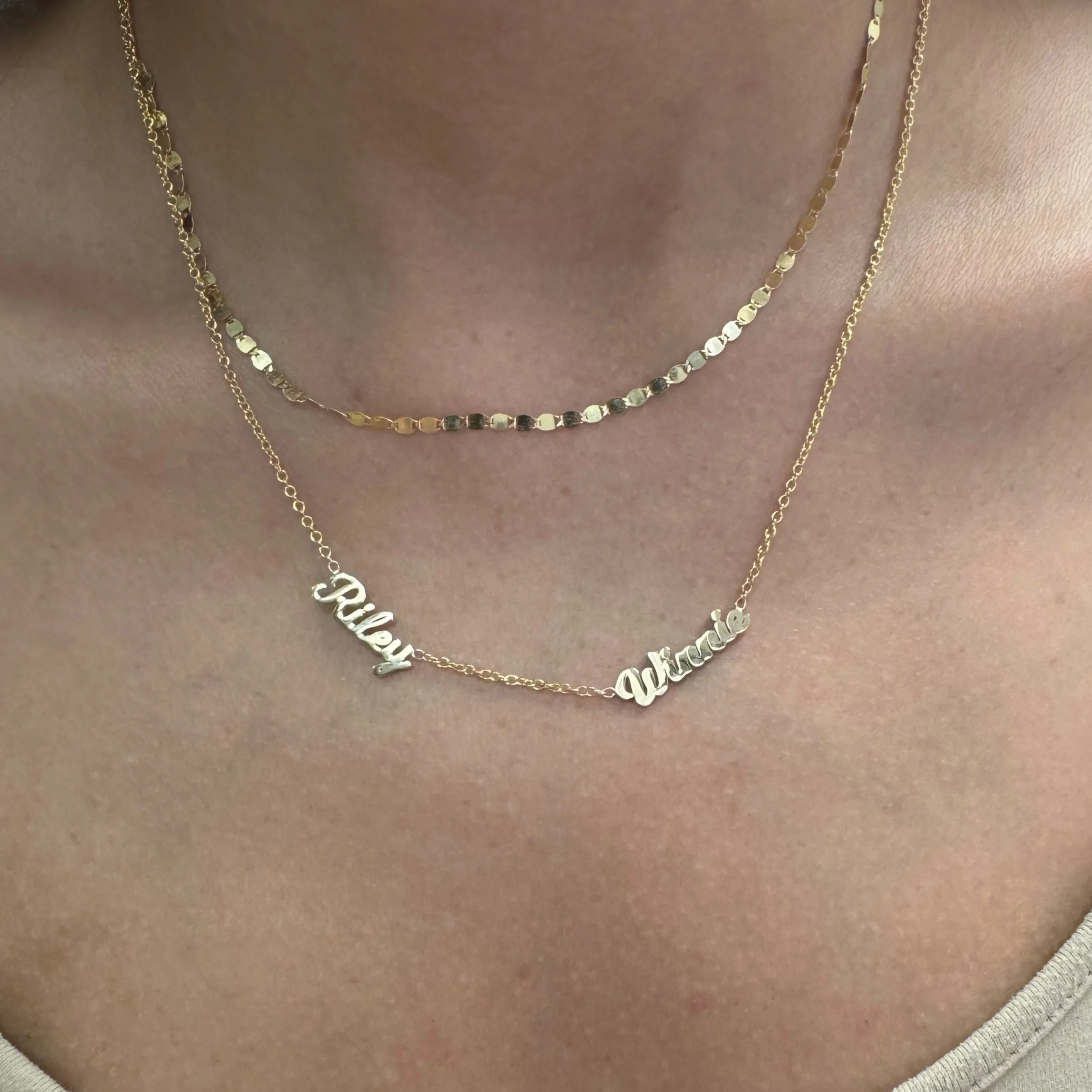 10K Gold Double Name Necklace