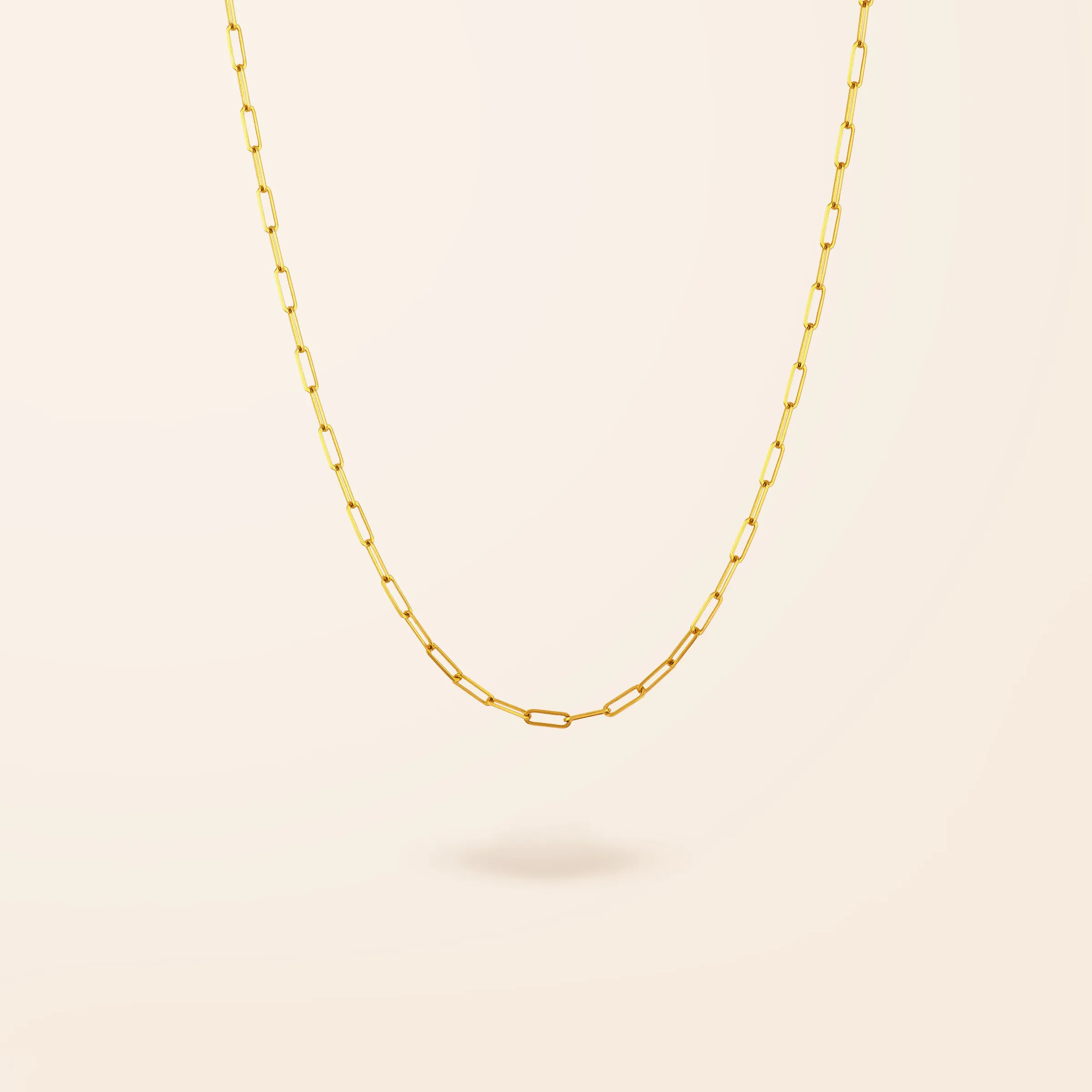 10K Gold Medium Paper Clip Necklace