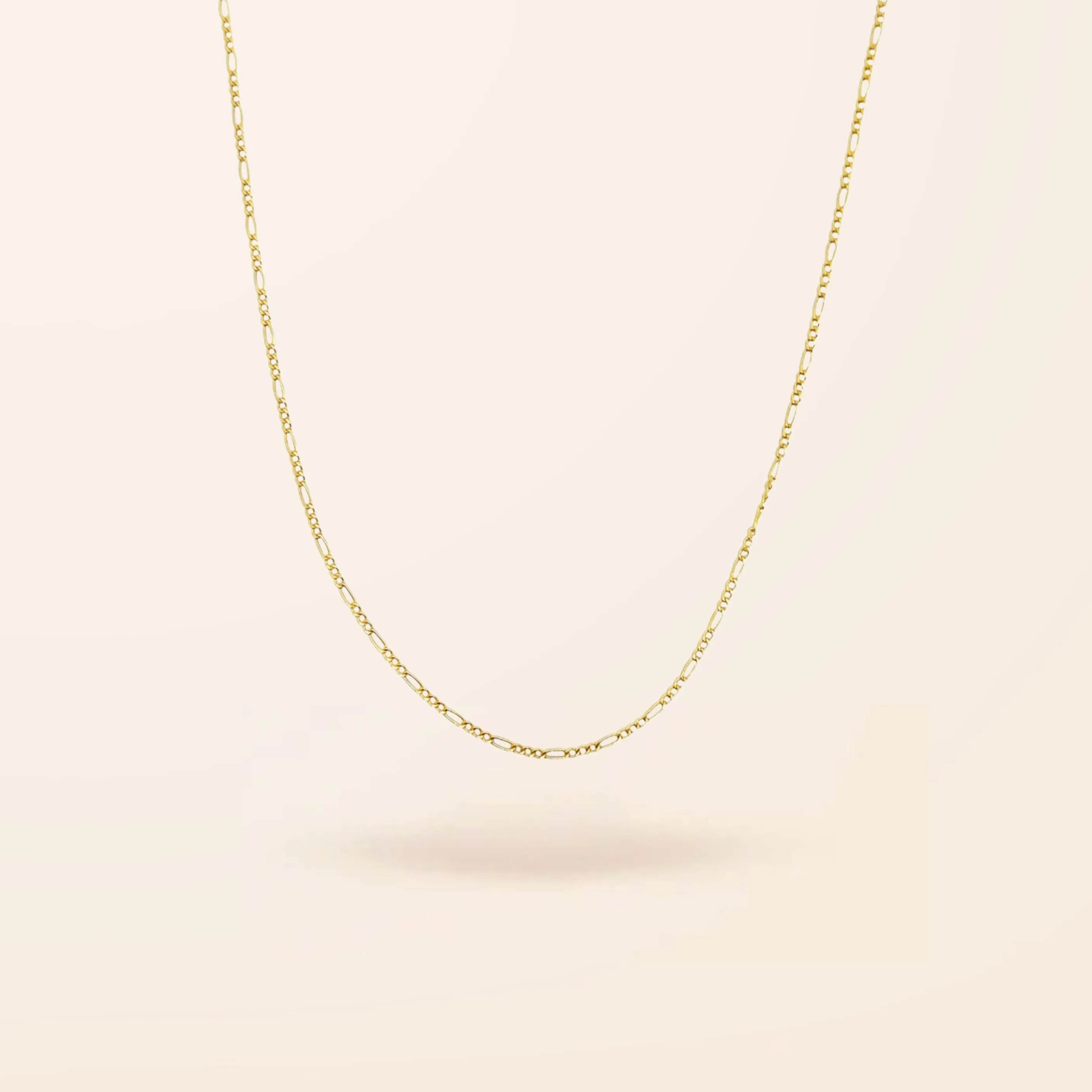 10K Gold Mini Figaro Chain Necklace