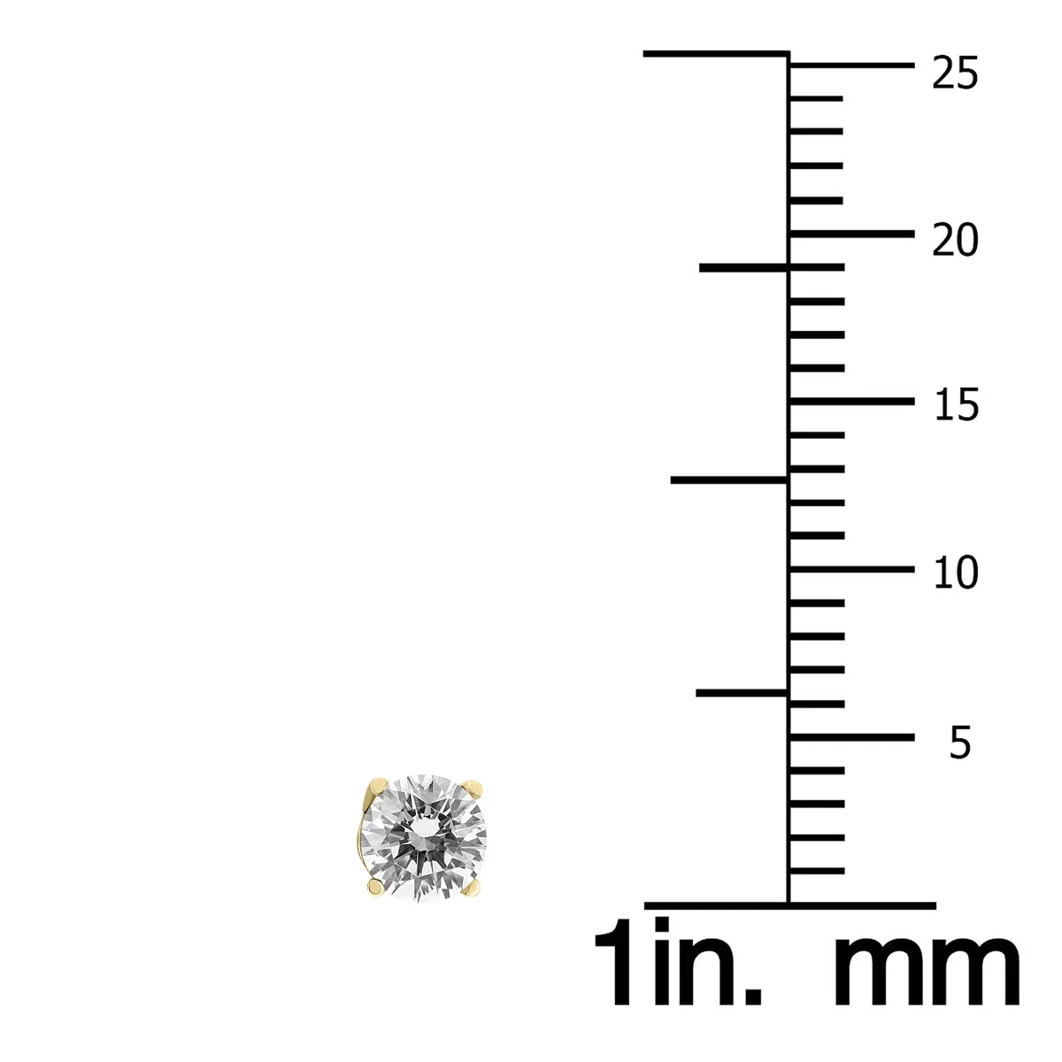 1/2 Carat Tw Ags Certified Round Diamond Solitaire Stud Earrings In 14K Yellow Gold With Screw Backs