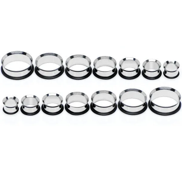 1/2 inch to 1 inch Seven Piece Steel Ear Stretching Tunnel Kit Set of 2