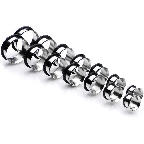 1/2 inch to 1 inch Seven Piece Steel Ear Stretching Tunnel Kit Set of 2