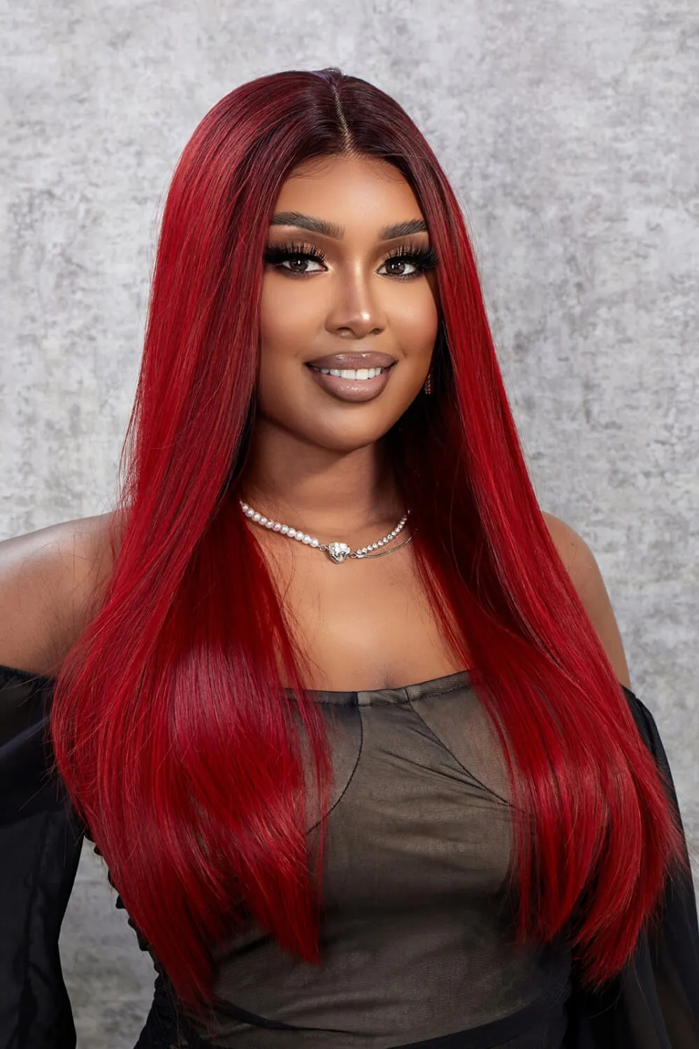 13x2" Lace Front Wigs Synthetic Straight 26" 150% Density