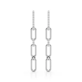 1/4 Ctw Diamond Dangle Earrings In 14K White Gold