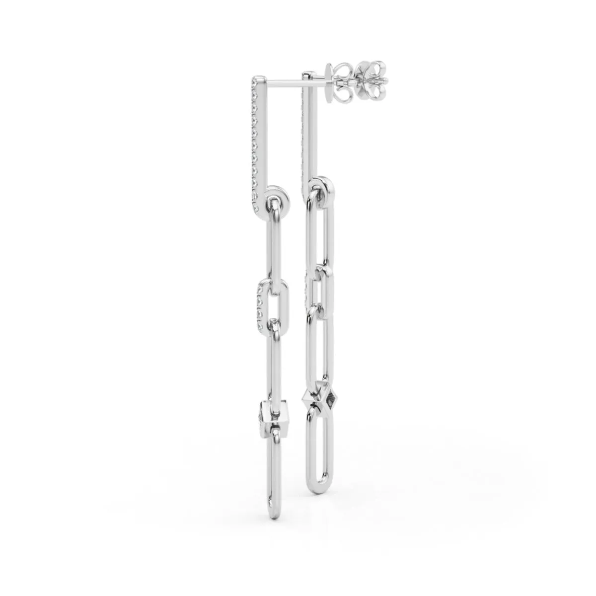 1/4 Ctw Diamond Dangle Earrings In 14K White Gold