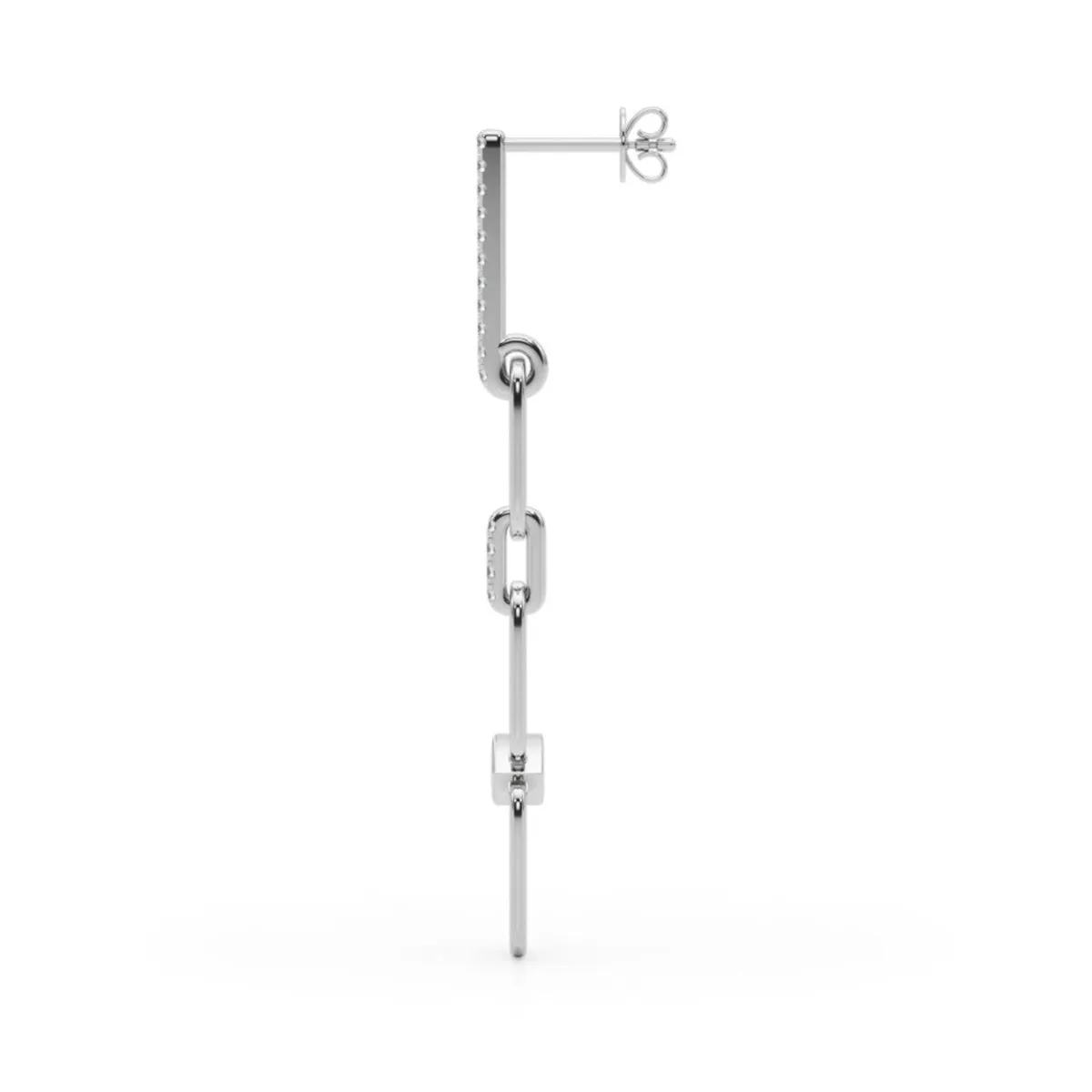 1/4 Ctw Diamond Dangle Earrings In 14K White Gold