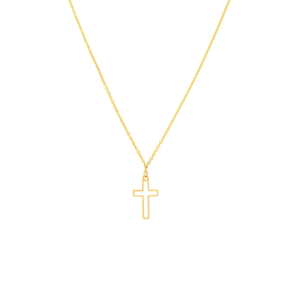 14k Enamel Cross Pendant Necklace