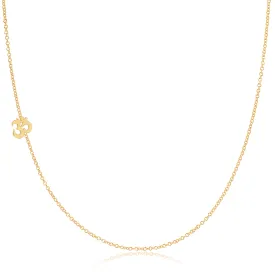 14K GOLD ASYMMETRICAL CHARM NECKLACE - Om