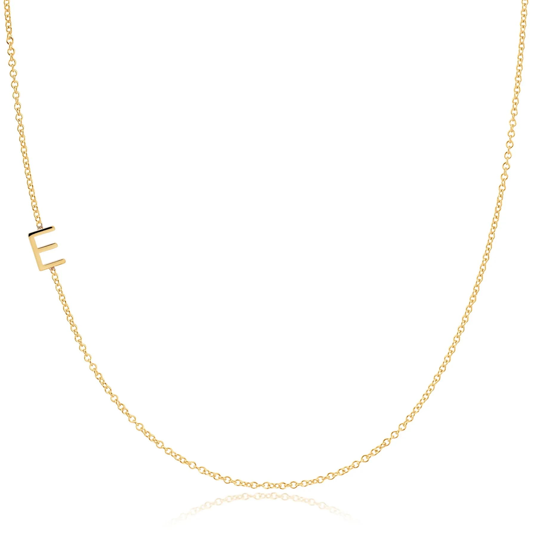 14K GOLD ASYMMETRICAL LETTER NECKLACE - E