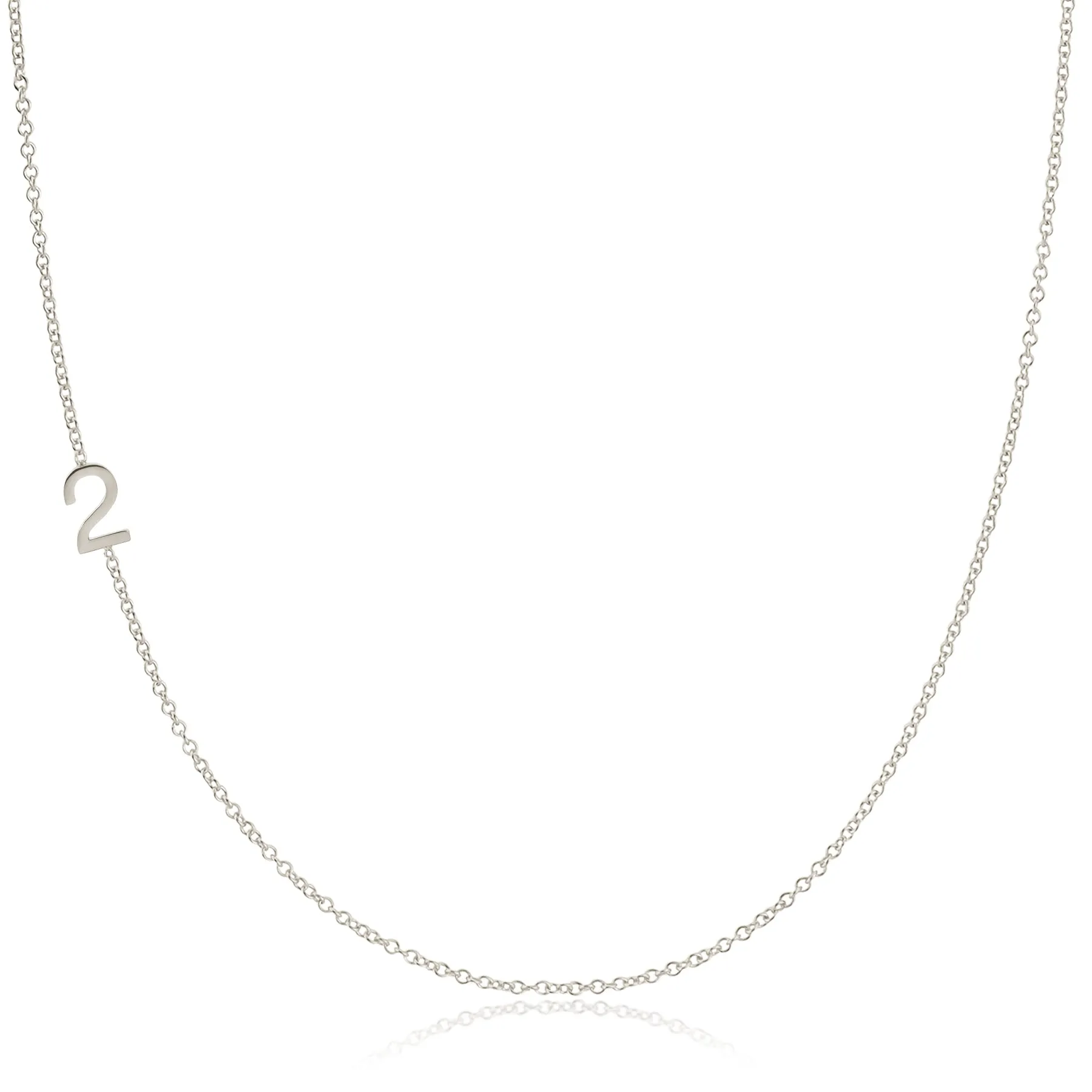 14K GOLD ASYMMETRICAL NUMBER NECKLACE - 2