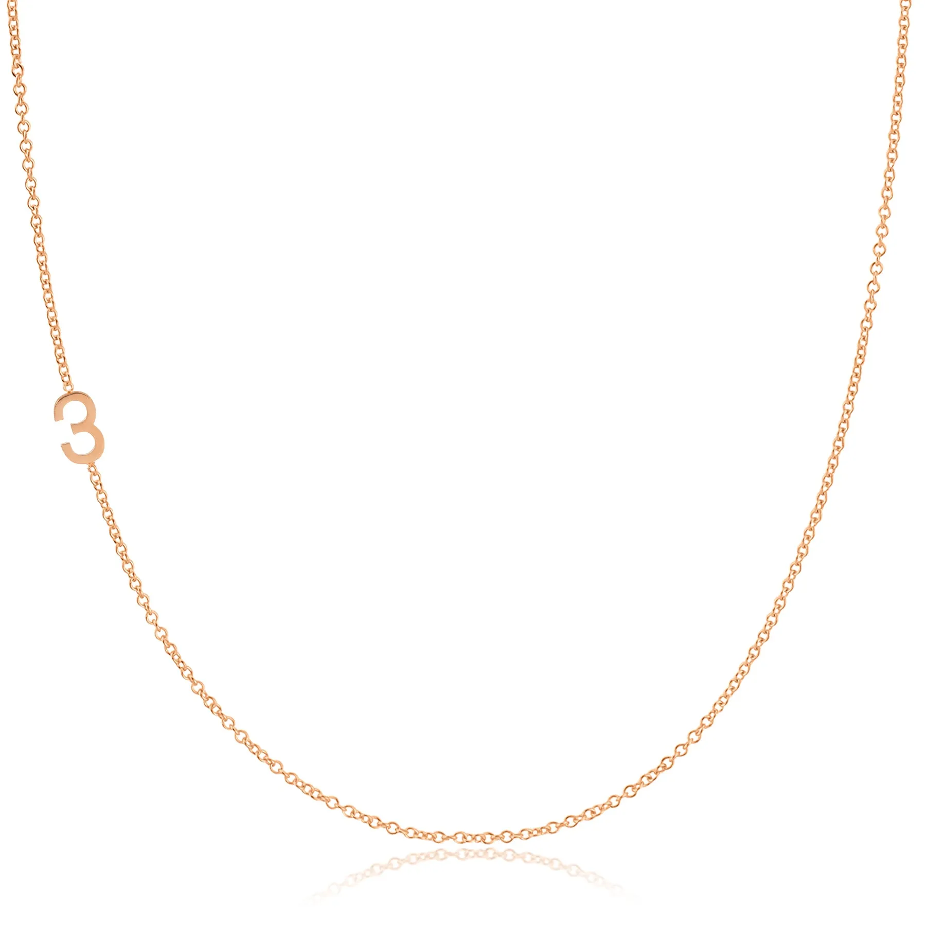 14K GOLD ASYMMETRICAL NUMBER NECKLACE - 3