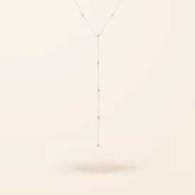 14K Gold Diamond Lariat Necklace