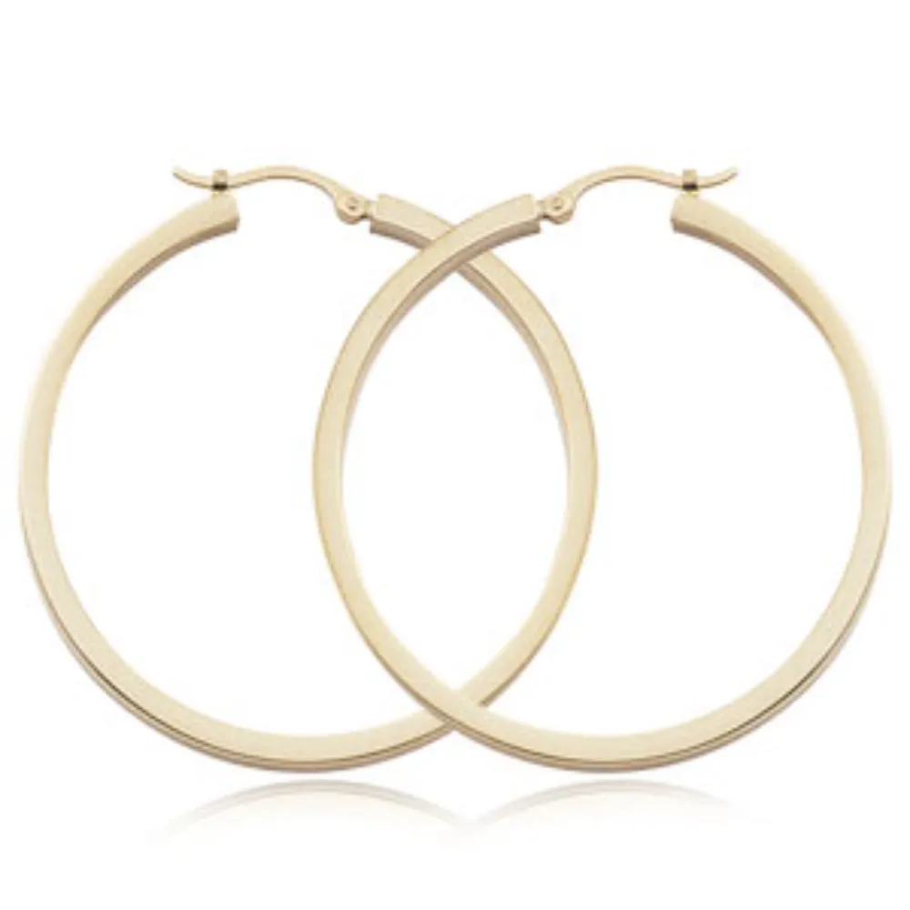 14k Gold Square Tube Hoops