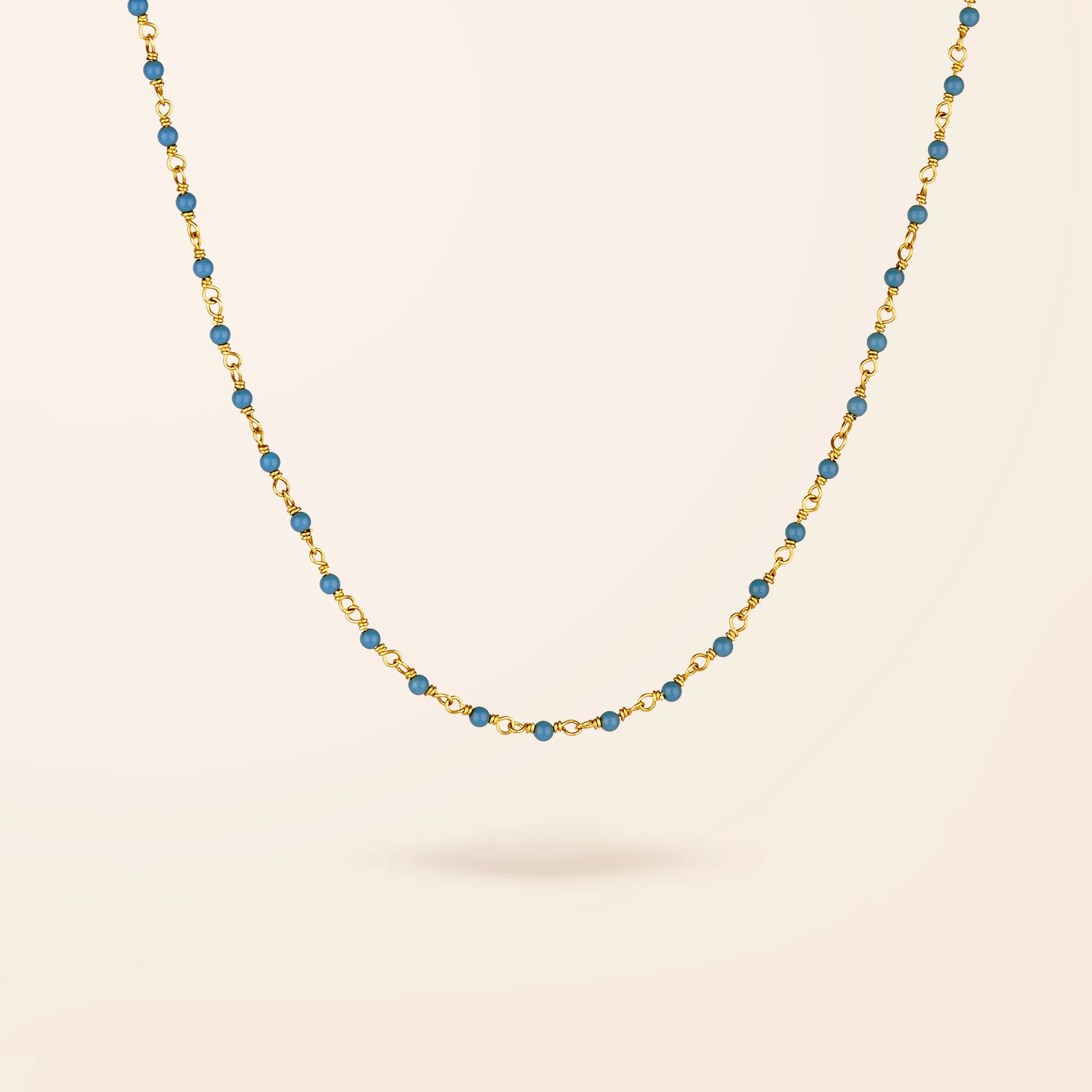 14K Gold Turquoise Bead Necklace