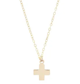 16" Signature Cross Gold Charm Necklace