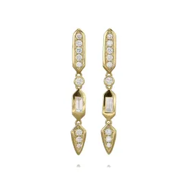 18ct Yellow Gold Diamond Drop Earrings