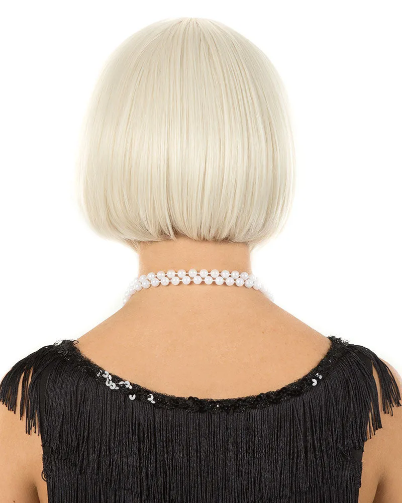 1920s Flapper Deluxe Platinum Blonde Bob Wig