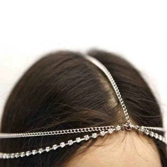 1Pc Fashion Women Lady Metal Gold Silver Multilayer Boho Head Chain Headband Headpiece Bridal Wedding Hairstyle Hair Accessories