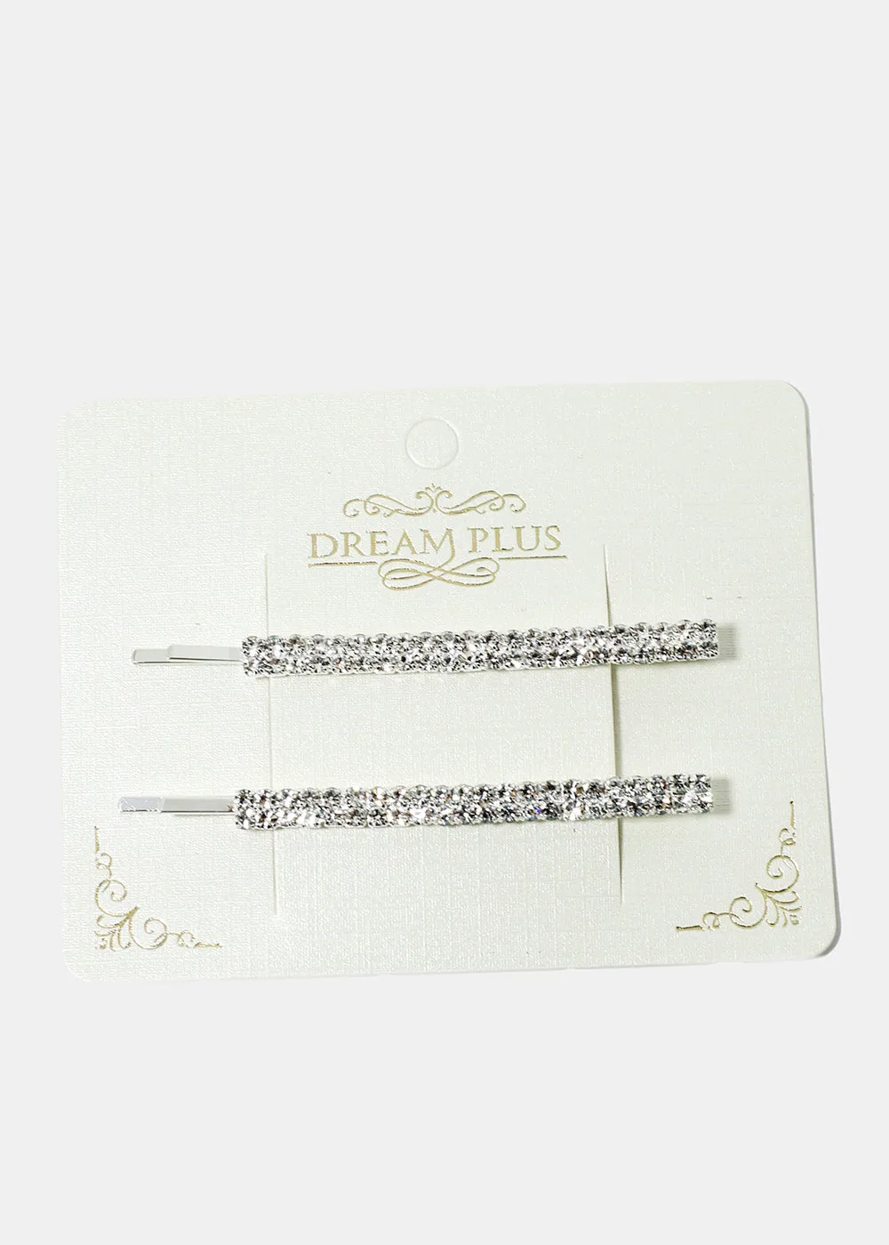 2-Piece Rhinestone Silver Hairpins