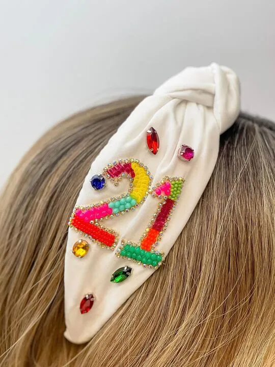 '21 Finally' Embellished Headband