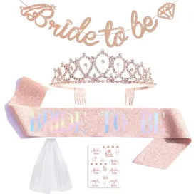 5 piece Bride to Be Sash Kit