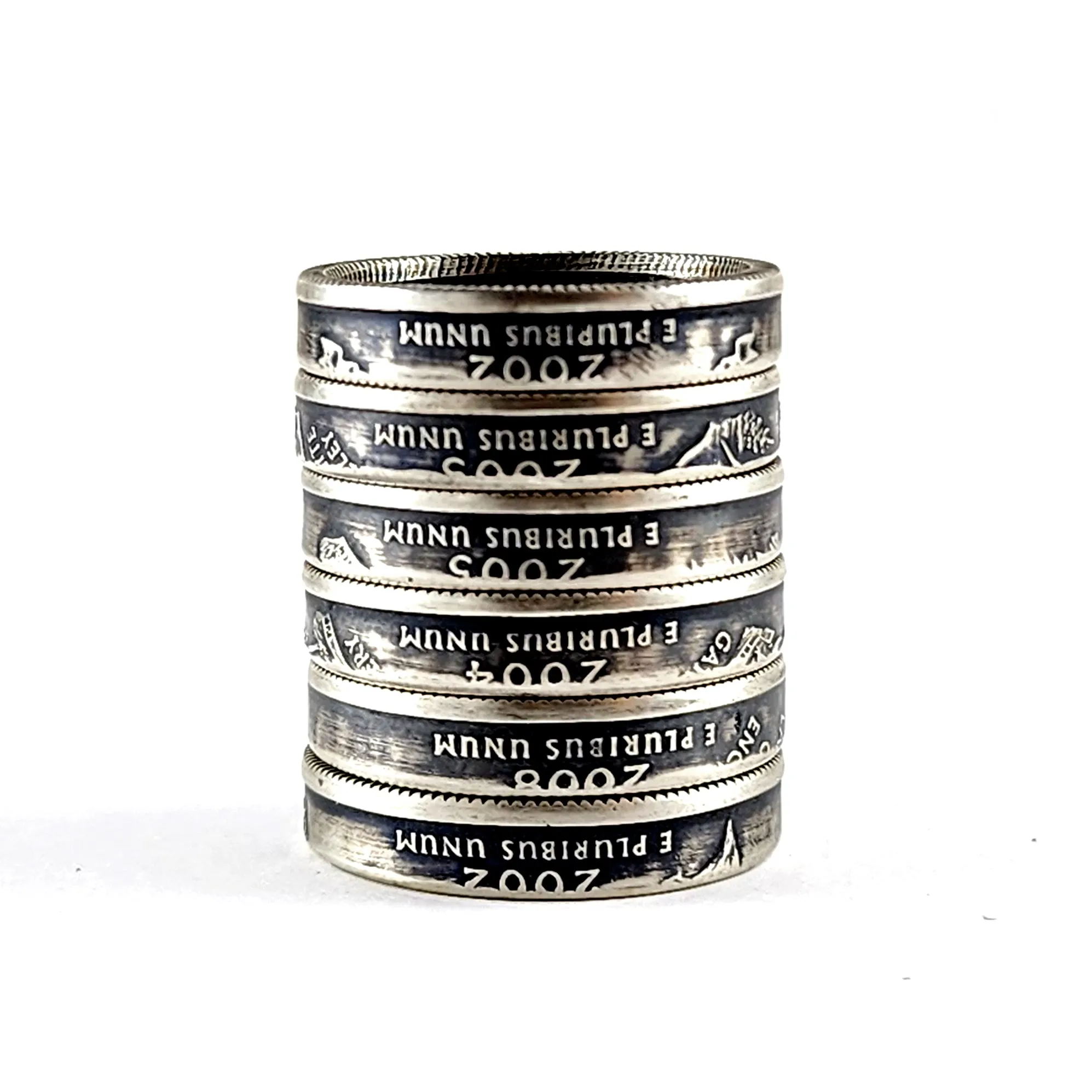 90% 1999-2008 Silver State Quarter Stacking Coin Ring - Wholesale