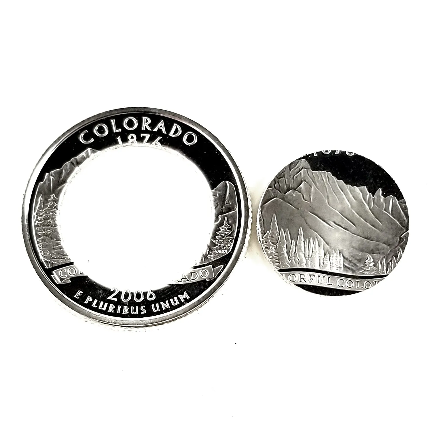 90% 1999-2008 Silver State Quarter Stacking Coin Ring - Wholesale