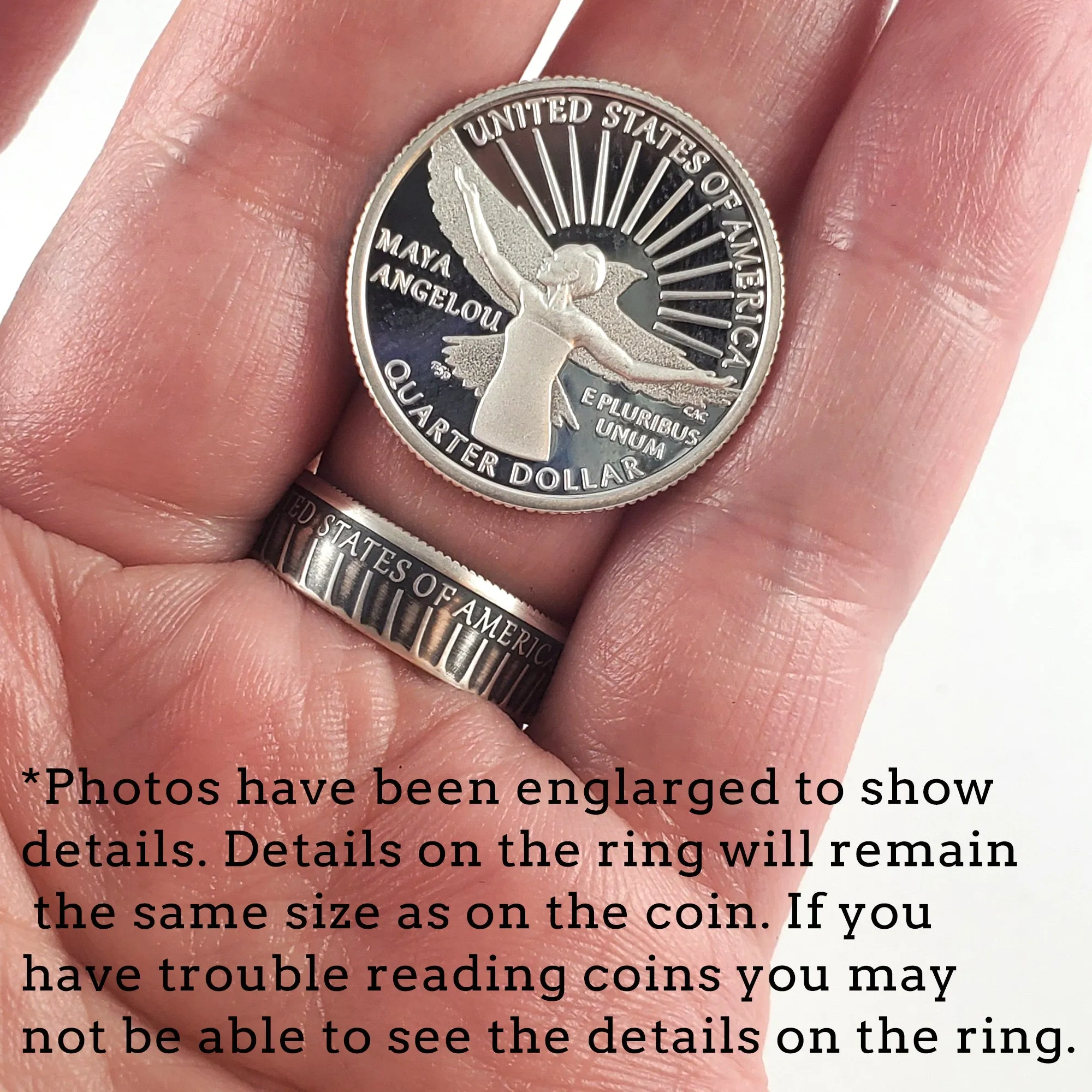 99.9% Fine Silver 2022 American Women Quarter Ring