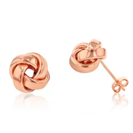 9ct Rose Gold 10mm Knot Stud Earrings