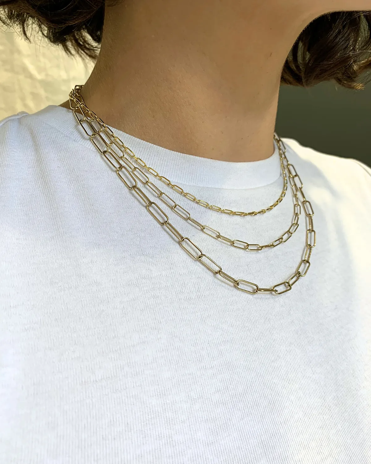 9kt Gold Fine Paperclip 18" Chain Necklace