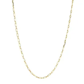 9kt Gold Fine Paperclip 18" Chain Necklace