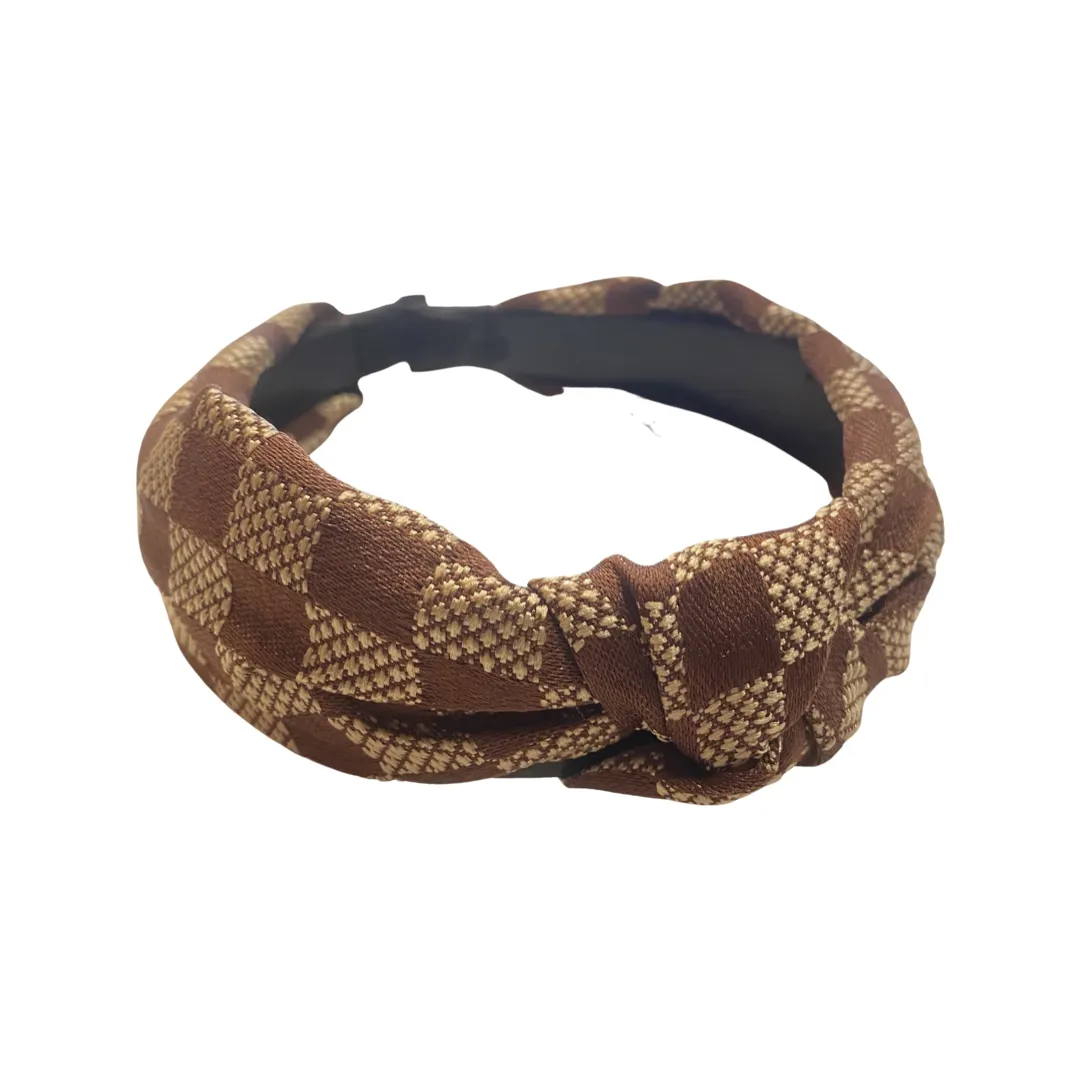 Abby Checkered Knot Headband