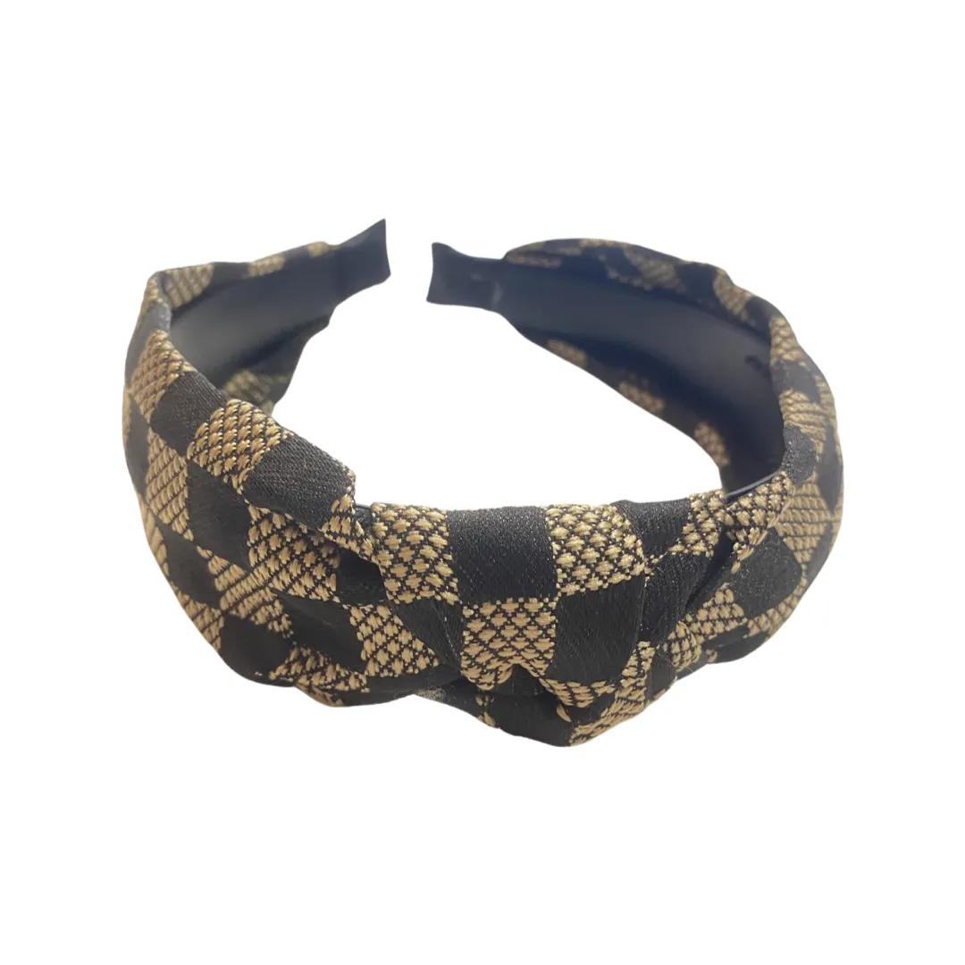 Abby Checkered Knot Headband