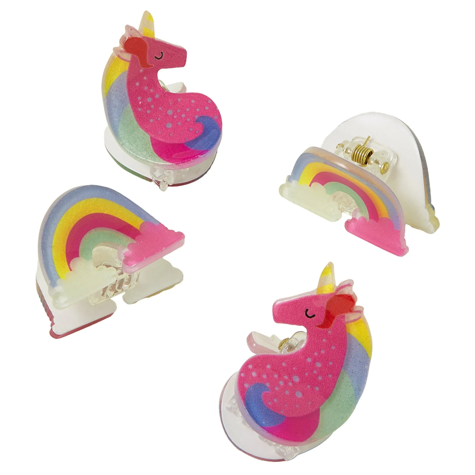 Accessorize London Girl Rainbow Claw Clips set of 4