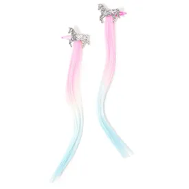 Accessorize London Girl's 2 X Unicorn Fake Hair Extensions