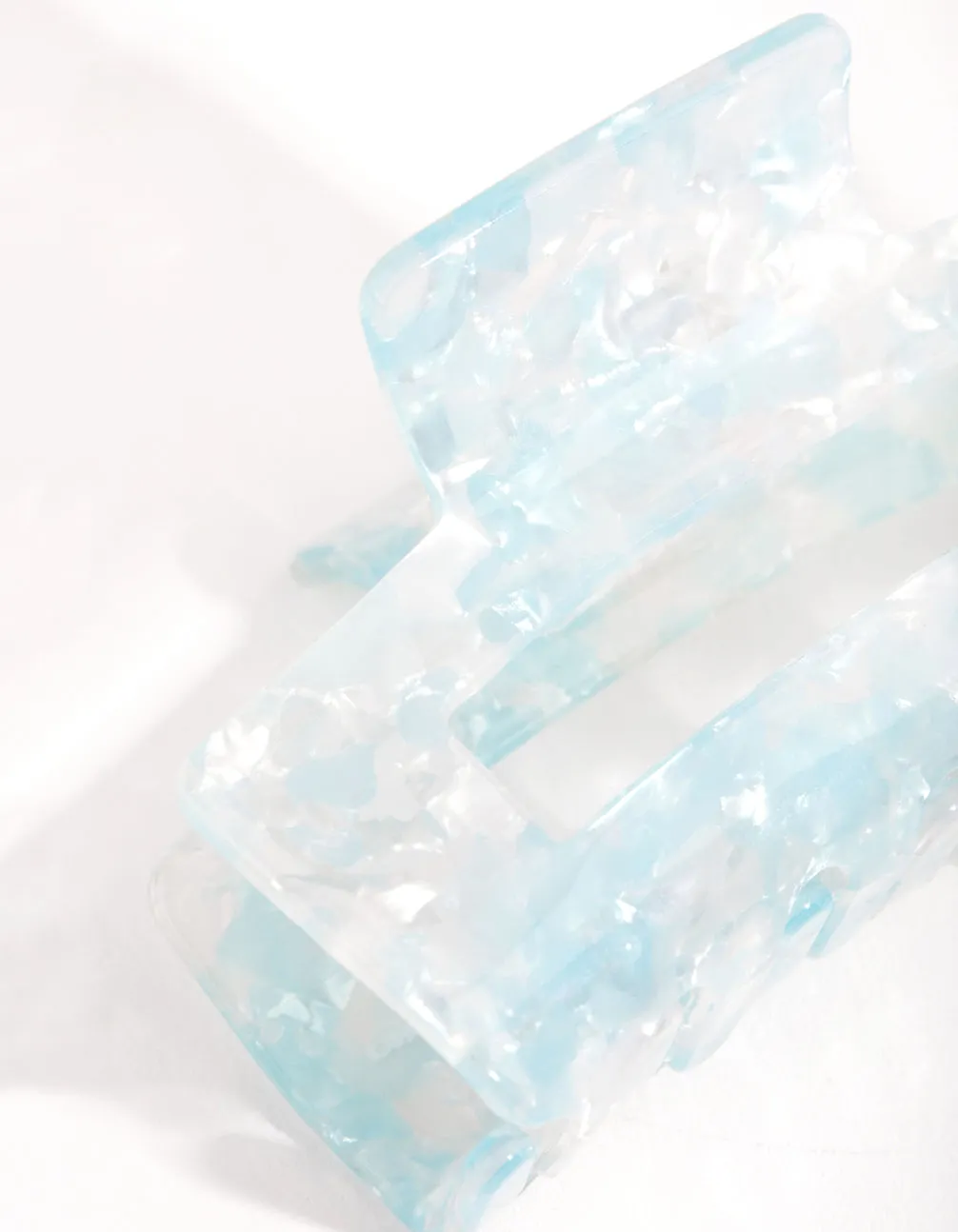 Acrylic Blue Shell Rectangle Claw Clip