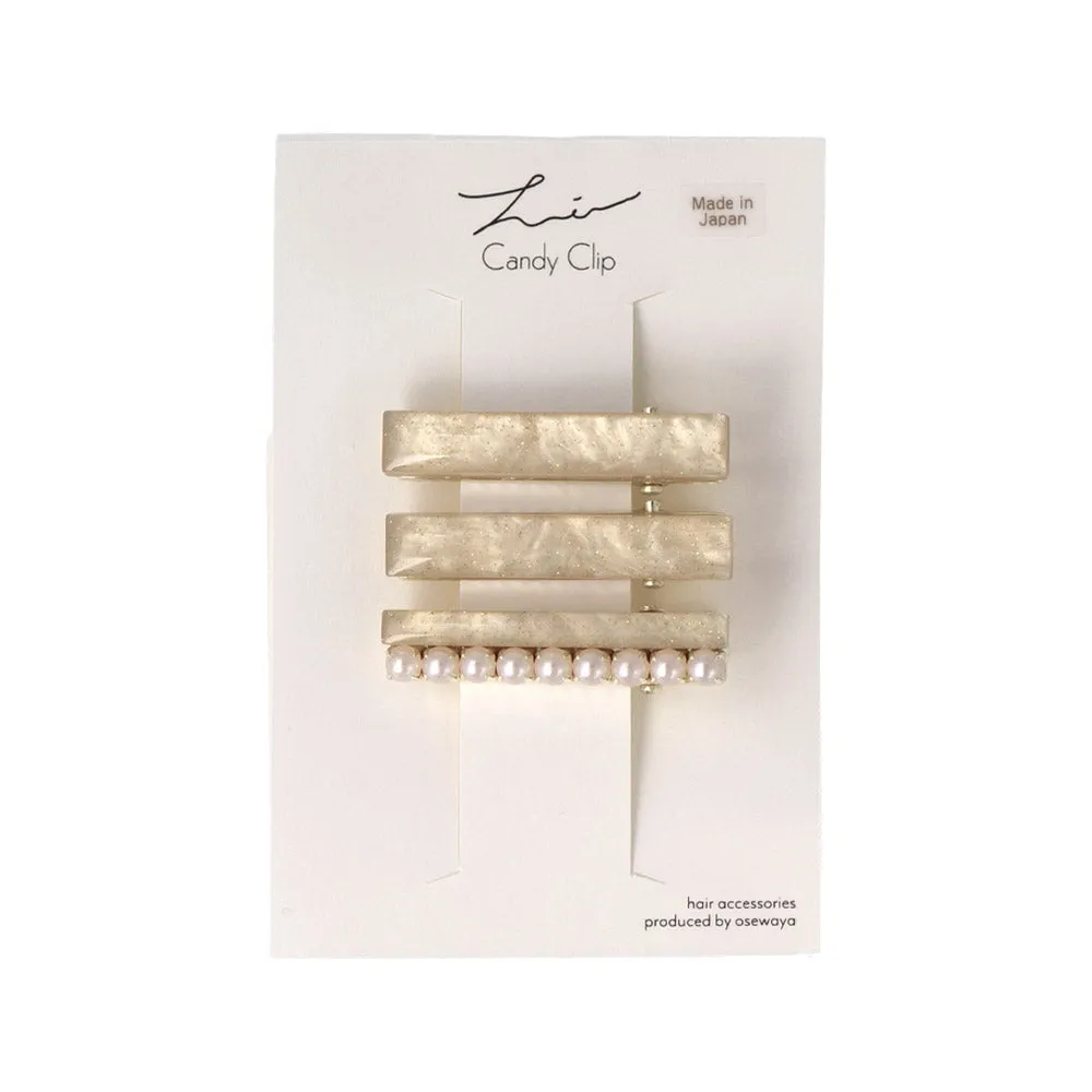 Acrylic Marble Rectangle Pinch Clip Set