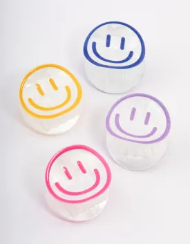 Acrylic Smiley Claw Clips 4-Pack