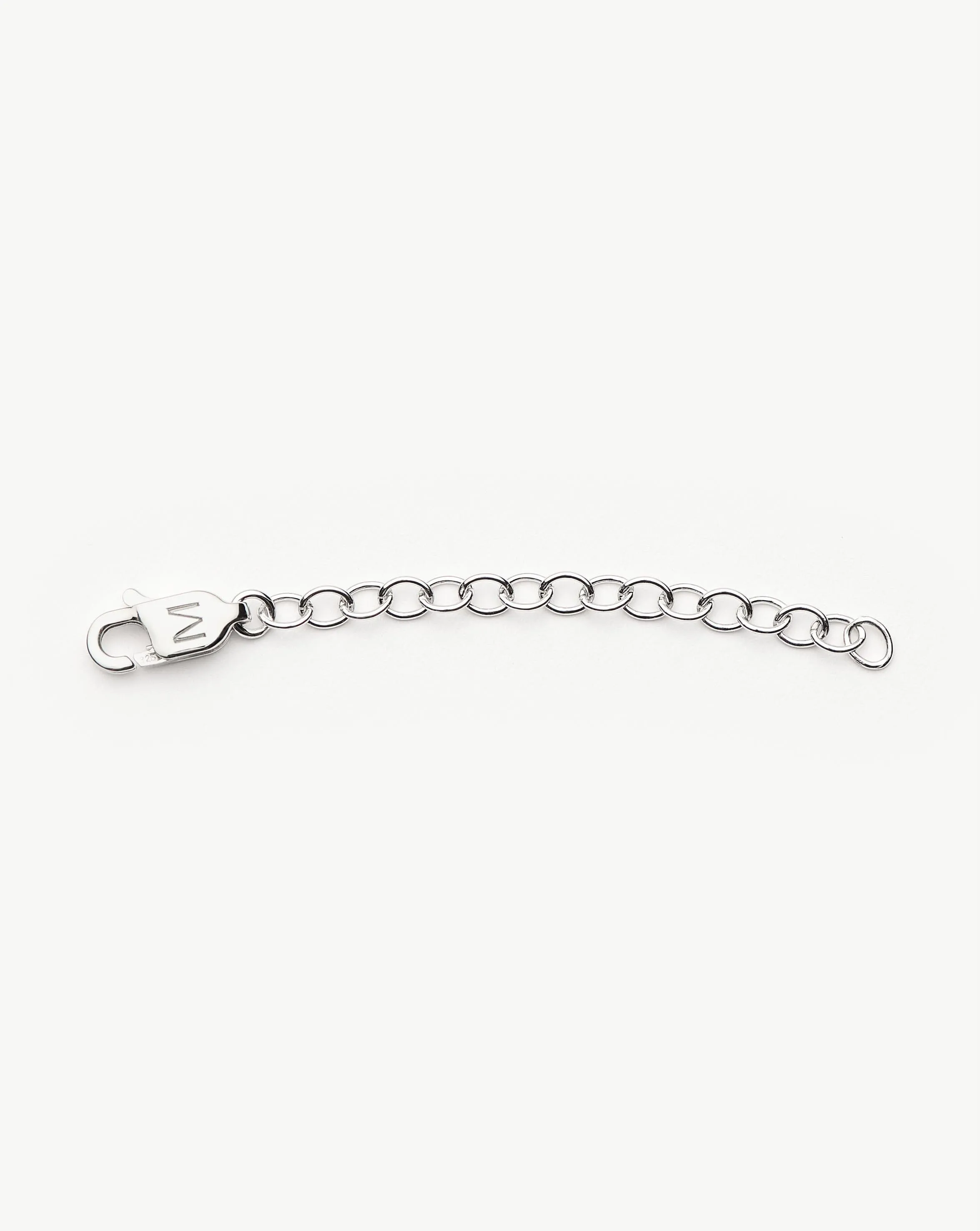 Sterling Silver Adjustable Chain Necklace Extender with Customizable Length.