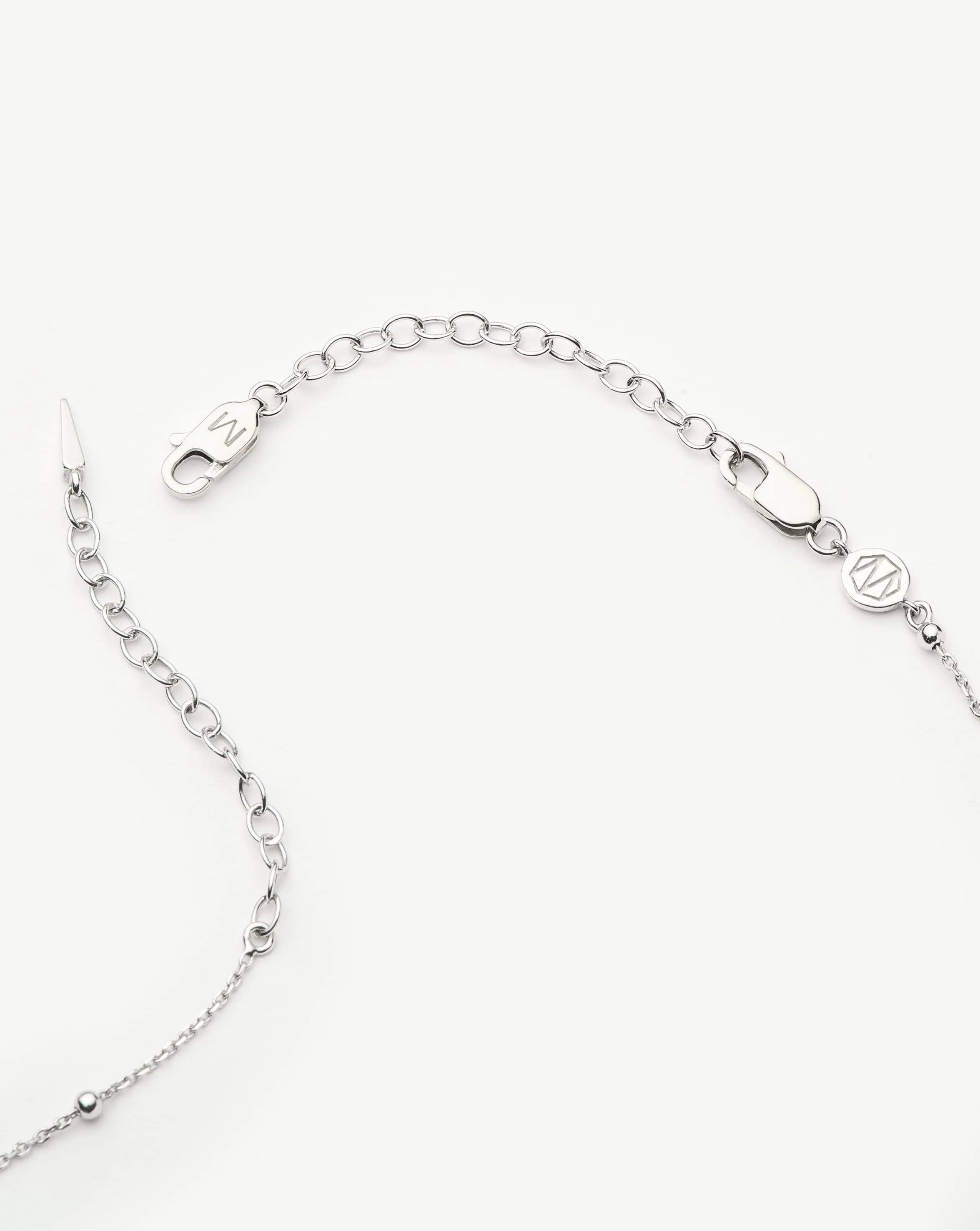 Sterling Silver Adjustable Chain Necklace Extender with Customizable Length.