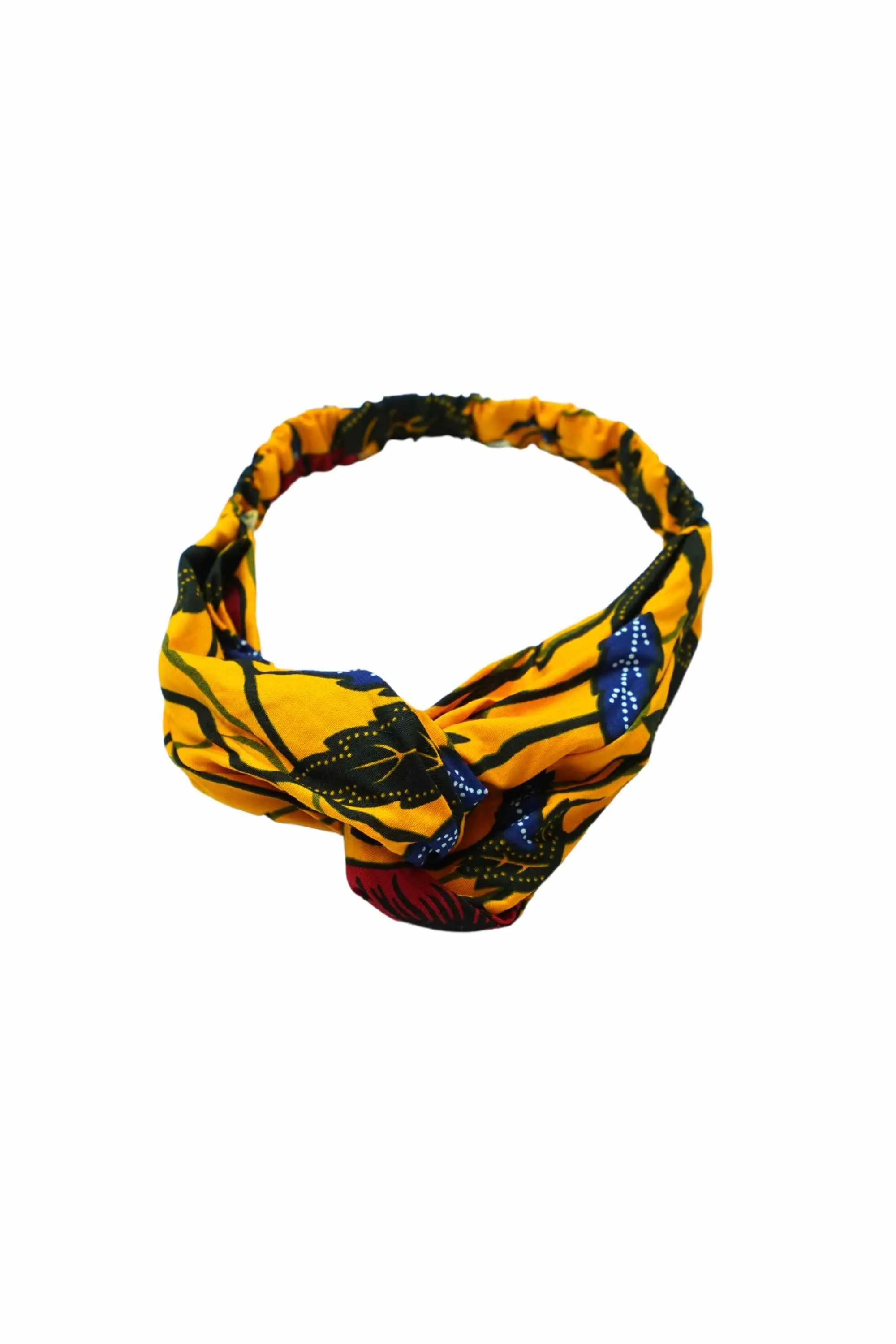 Ajaka Turban Headband Yellow and Red African Ankara Wax Cotton Print