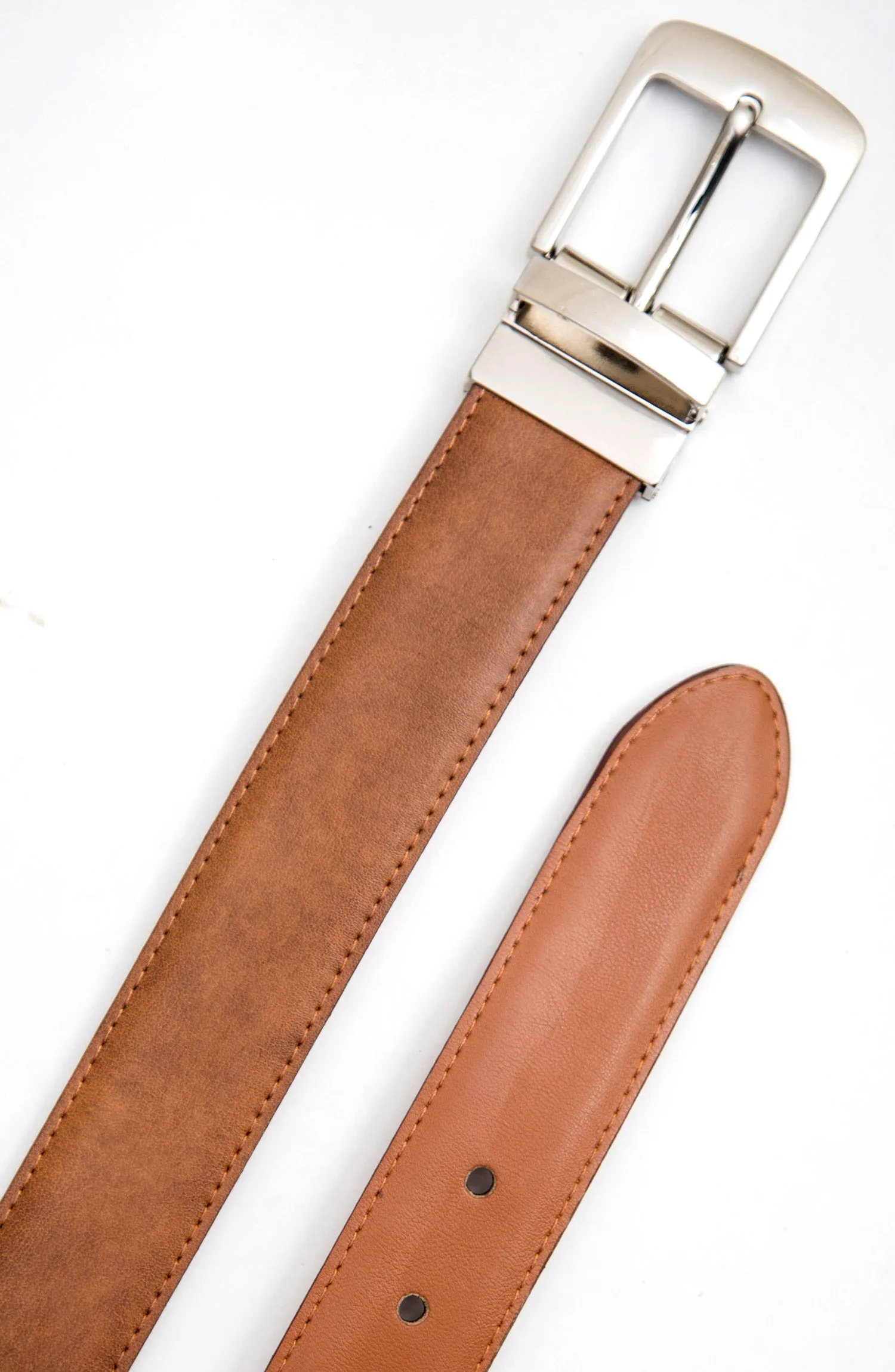 Almond Tan Suede Reversible Belt