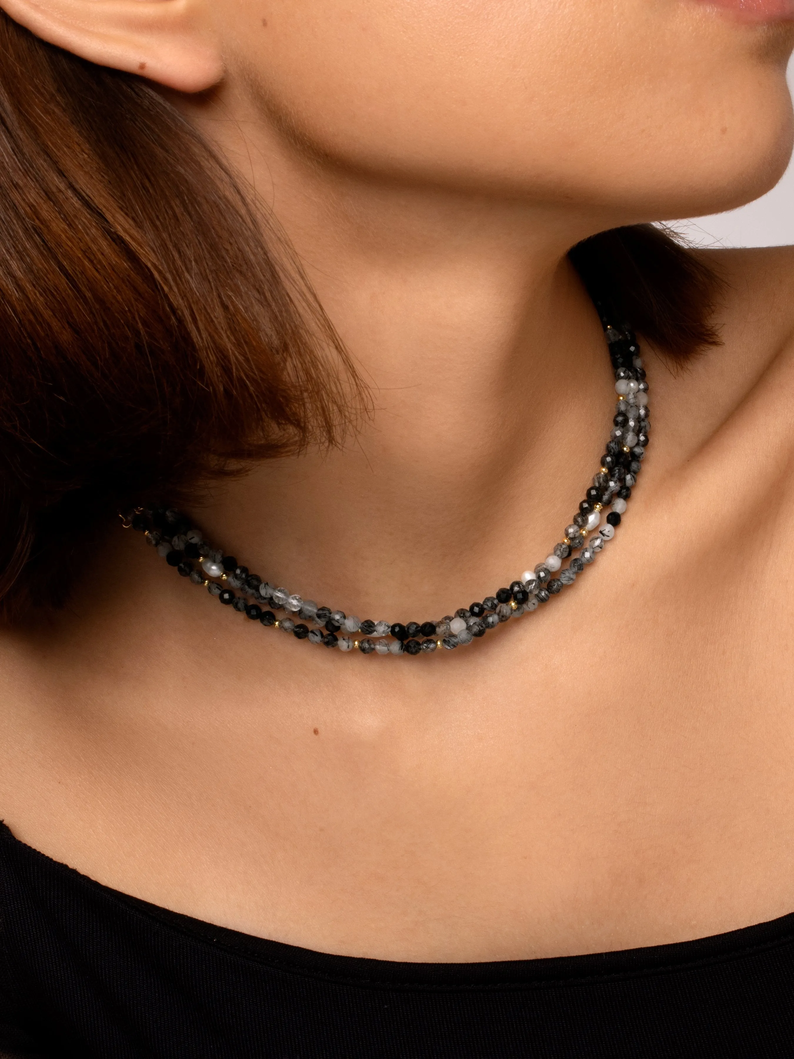 Altea Dots Black Gold Necklace