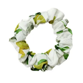 Amalfi Lemon Print Linen Scrunchie