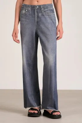 Amber Denim Sweatpants with Ribbed Cuffs