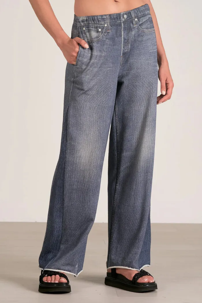 Amber Denim Sweatpants with Ribbed Cuffs