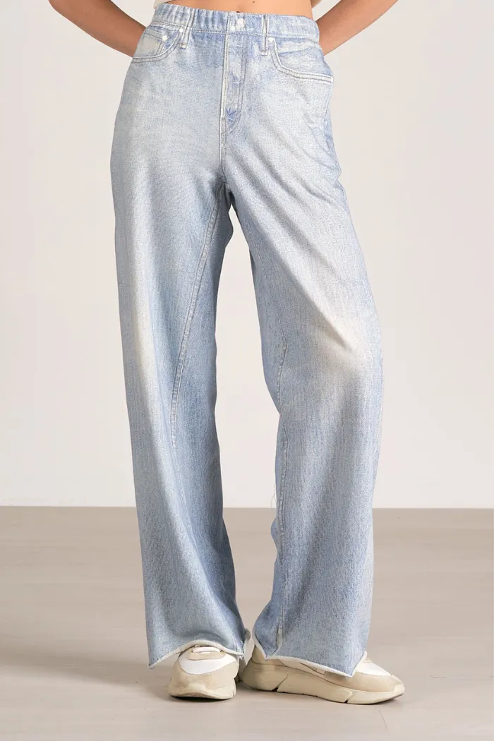 Amber Denim Sweatpants with Ribbed Cuffs