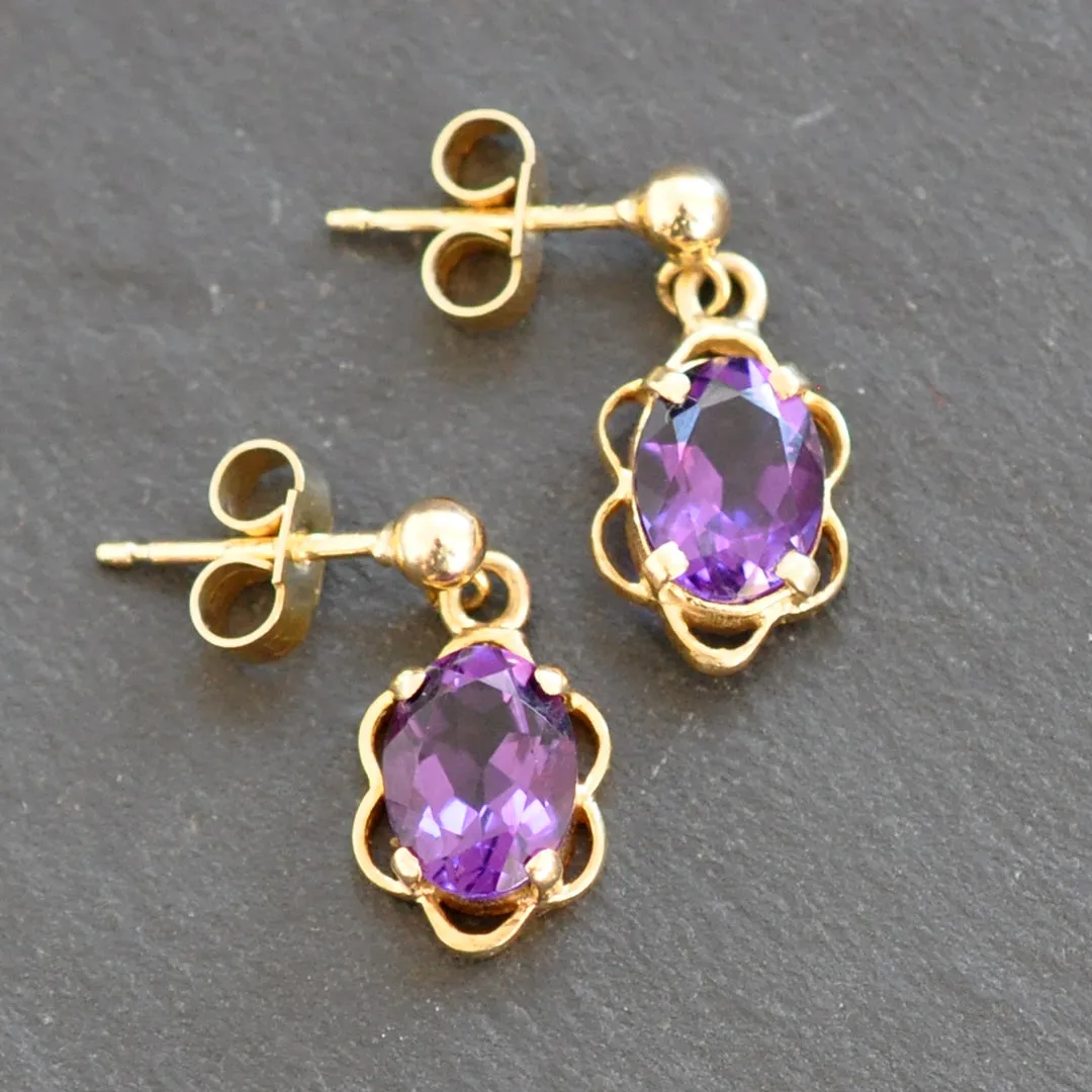 Amethyst Drop Earrings