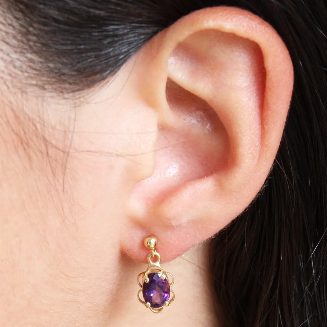 Amethyst Drop Earrings